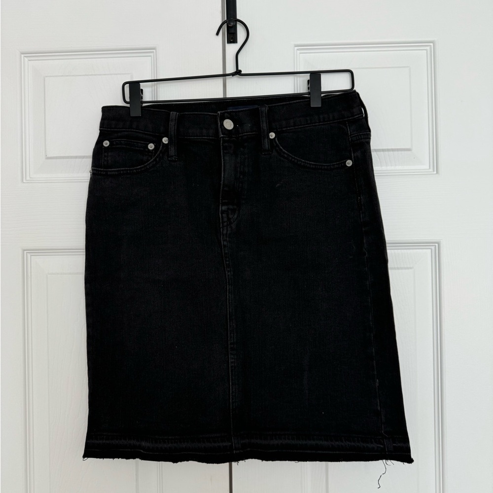 Black denim JCrew pencil skirt